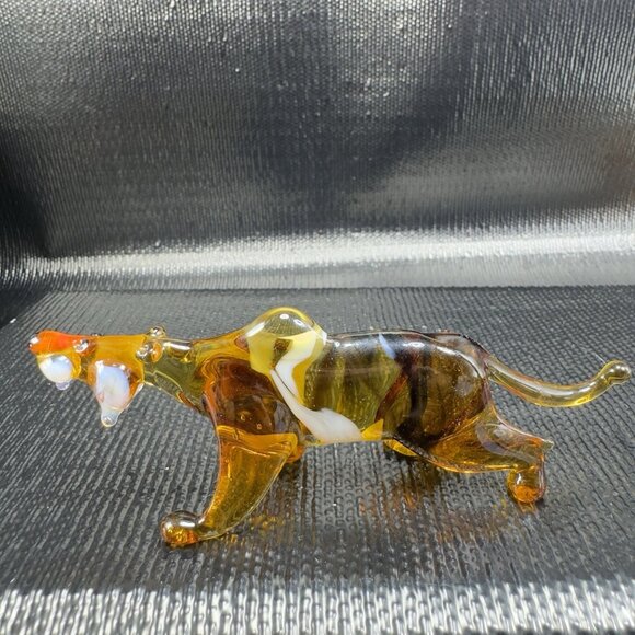 Venetian Art Glass Hand Blown Tiger Cat Hand Made Italian Glass Figurine Figure - Picture 11 of 14